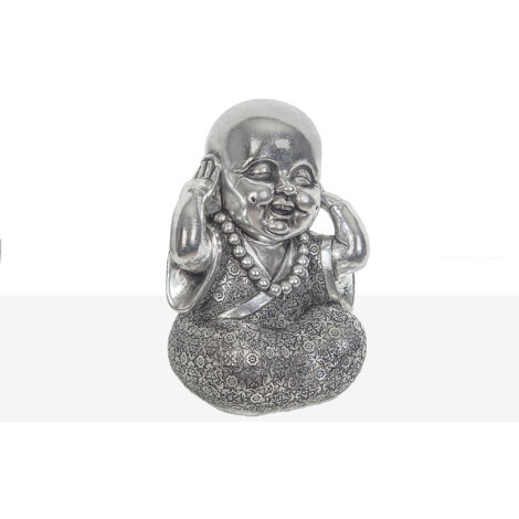 Mönchsfigur Senses Silberharz 16x15x22cm