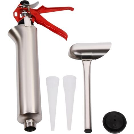 GOJOY Mörtelpresse Set Mörtelspritze Fugenpistole Gipspresse Zement Wand Nähpistole mit 2 Düsen Ideal für Fliesenfugenfüllung und Terrassenfugenfüllung 2-5mm Lückenfüllung