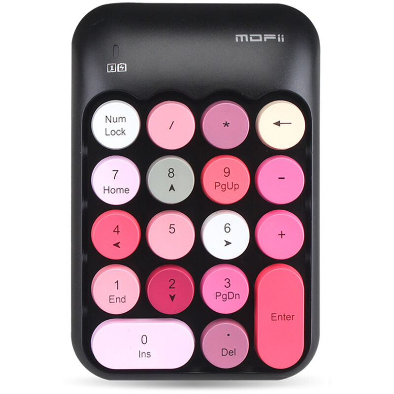 

Mofii X910 2.4G Teclado inalambrico Teclado numerico Portatil 18 teclas Contabilidad financiera Teclado de oficina Negro (Mezcla de colores), Negro