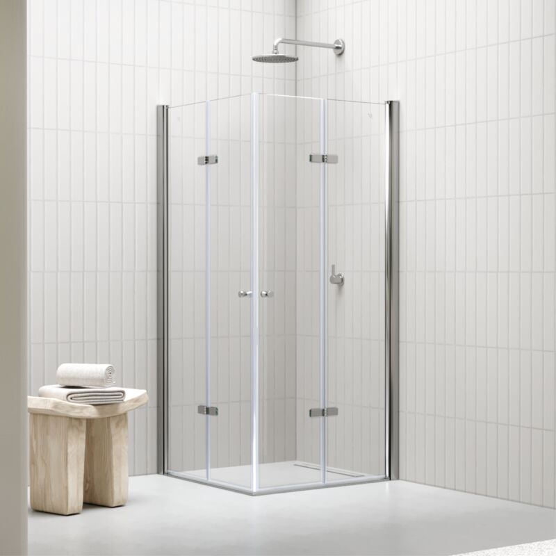 

MOG Mampara de Ducha DK99 altura: 190 cm Cabina de ducha con Apertura de Puerta plegable 6mm Vidrio transparente de seguridad - 95x95