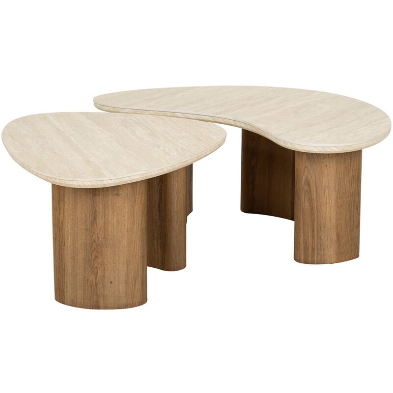 Mohea - lot de 2 tables basses - bois - 88 et 65 cm