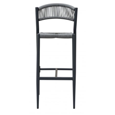 Moia Greenwood Sgabello Milano Antracite Twist Wicker Grigio Contract