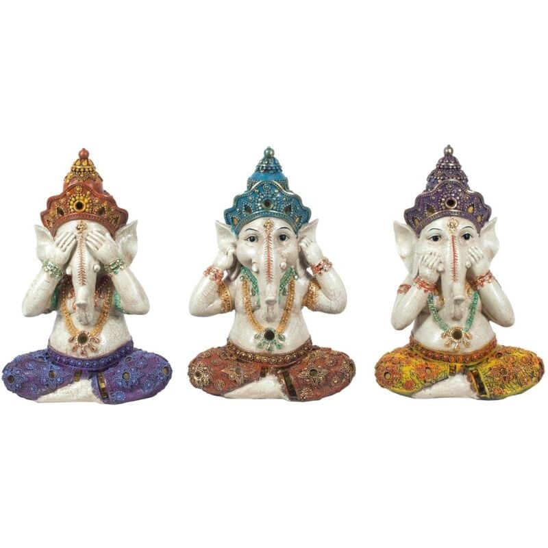 Signes Grimalt Figure de figurines de Bouddha Figure Ganesha 3 Unités multicolores de Bouddh 9x15x21cm 22251