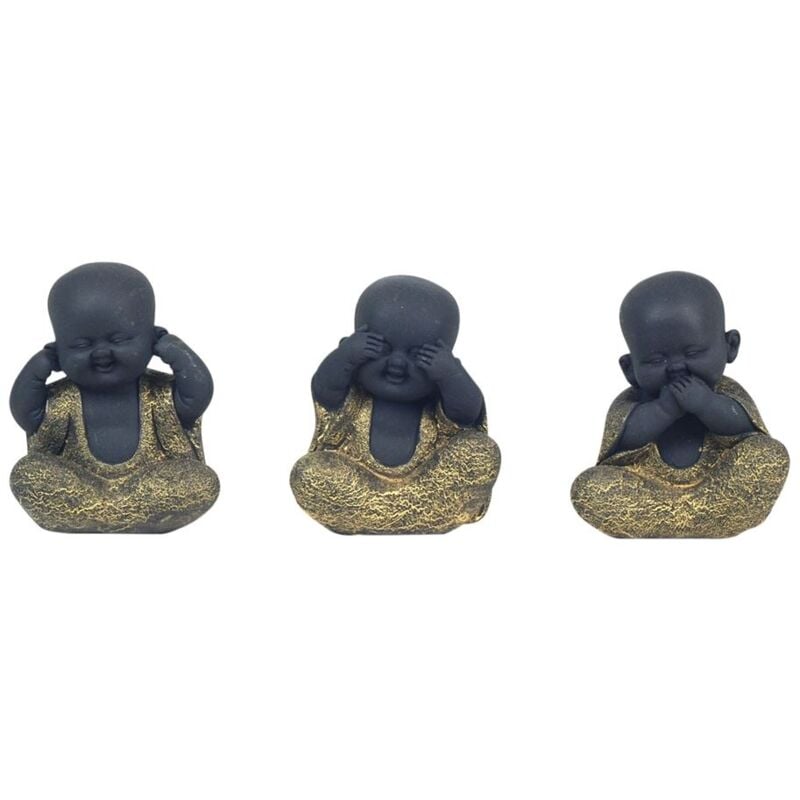 Origen - Signes Grimalt Figure de figurines de Bouddha Bouddha ne parle pas / voir / hey set 3u buddas noir 5x7x9cm 20779