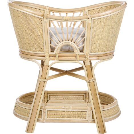 Moisés boho rústico ratán 50 x 70 cm cama niños cesto capazo con cojines decoración bandeja accesorio natural Lagrasse