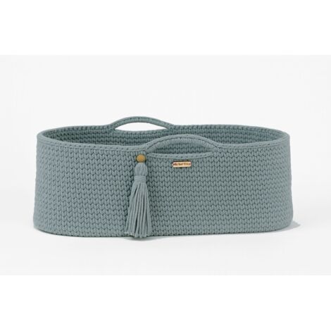 Moisés de algodón BOHO hecho a mano con colchón - laurel