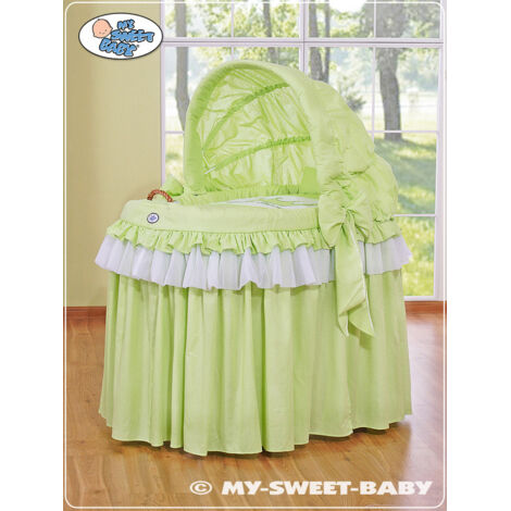 Moisés de mimbre con capota plegable - Princesa Verde