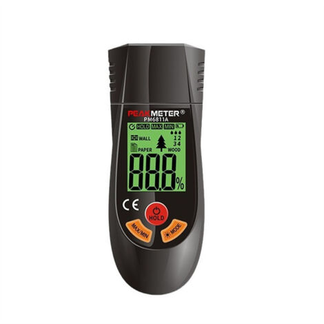 Moisture Tester, Pin Moisture Meter (6 Modes), can quickly measure the moisture content of logs, paper, plywood, gypsum walls, floors and building materials.