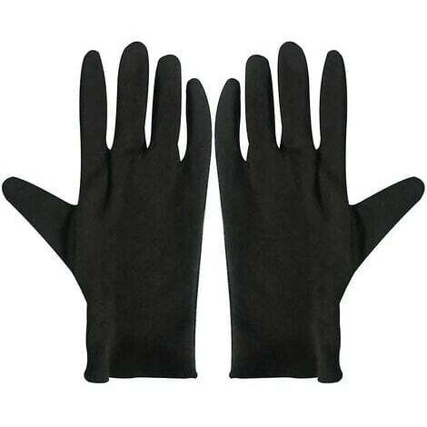 Moisturizing Cotton Gloves for Eczema. 12 Pairs of Black Cotton Gloves for Dry Hands.