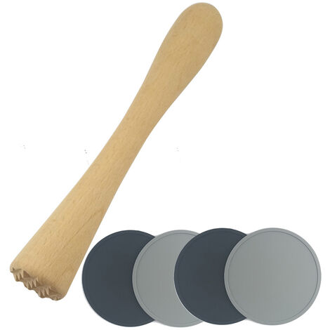 Mojito Muddler de Cocktail en bois, sous-verres en plastique en Silicone de couleur, Muddler de Bar pour la préparation de Cocktails, broyeur de jus de fruits,CHINA