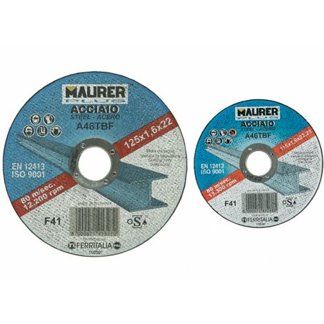 Mola Abrasiba per Taglio Ferro Misura 230X3 mm Foro 22,23 mm Maurer Plus