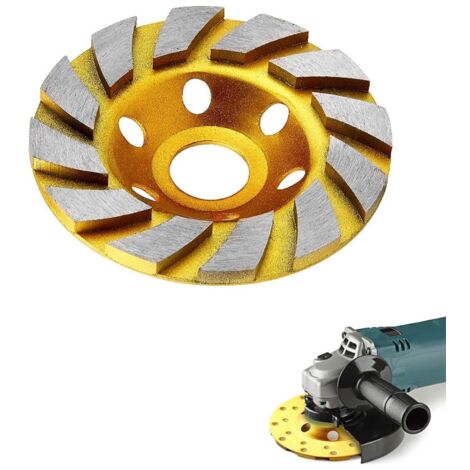 Mola abrasiva diamantata turbo in ceramica EJ.LIFE da 4", 12 segmenti, per impieghi gravosi, per smerigliatrice angolare (gialla)