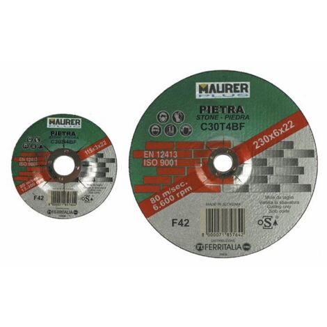 Mola Abrasiva per Taglio Marmo Misura 115X3  mm Foro 22 mm Maurer Plus