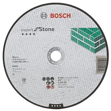 Mola da taglio diritta per pietra 230 x 3 mm grana 80 in carburo di silicio e fibra bosch 2608600326