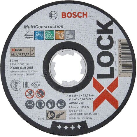 Disco da taglio multimateriale per smerigliatrice 115 x 1 mm multi  construction 2608602384 bosch