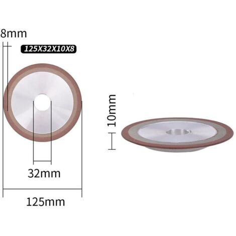 Mola diamantata in resina da 125 mm di diametro esterno e 32 mm di diametro interno, mola abrasiva per la levigatura e la lucidatura di acciaio temprato e pietra.