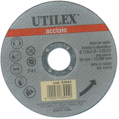 MOLA TAGLIO ACCIAIO INOX UTILEX 115X1MM