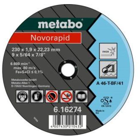 MOLA X TRONCARE INOX NOVORAPID  230X1,9X22,23 MM