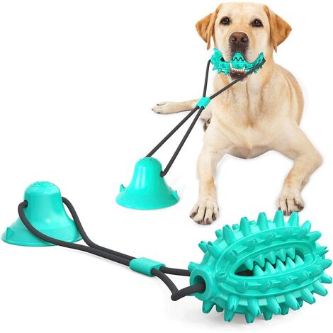 Molar Ball Sucker Ball for Puppy Food Snacks Chew Training Cleaning Toys for Small to Medium Dogs - Cactus Lake Blue