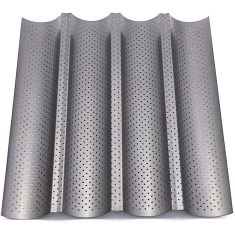 Molde bandeja de horno perforada para 4 baguettes antiadherentes, accesorio imprescindible para hacer baguettes, DIY
