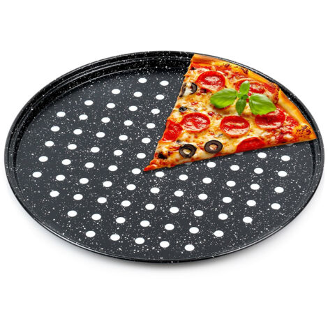 Molde de granito, bandeja perforada para hornear pizza, 28 cm