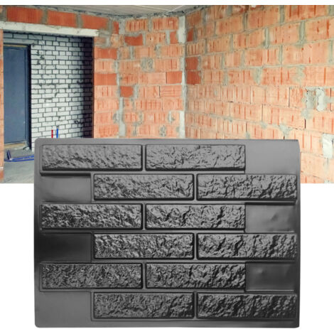 Molde de pared de ABS reciclable y duradero – Molde para bricolaje para decoración de jardín y hogar – tamaño 49 x 68,5 cm para adoquines de hormigón
