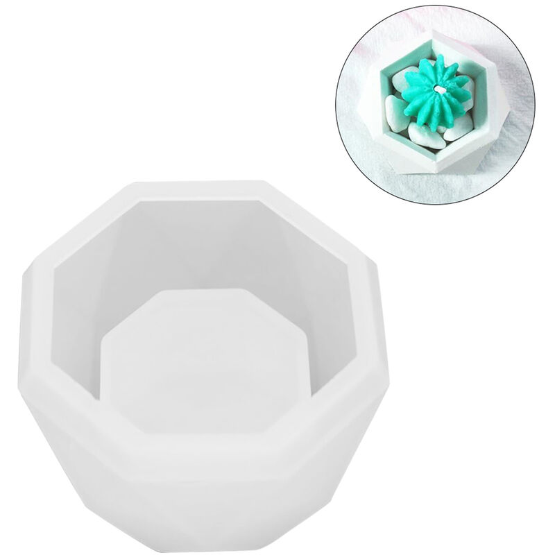 

Molde de resina de silicona para macetas de bricolaje, molde de corazon, molde hexagonal y moldes de octagono, molde de resina de silicona Molde de