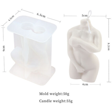 Molde de silicona 3D [Mujer Tímida] para creaciones con resina epoxi/cera, modelo de cuerpo humano, ideal para manualidades y aromaterapia.