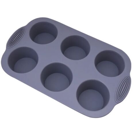 Molde de silicona antiadherente para tartas, apto para muffins, pasteles, tartas y pan, 6 agujeros