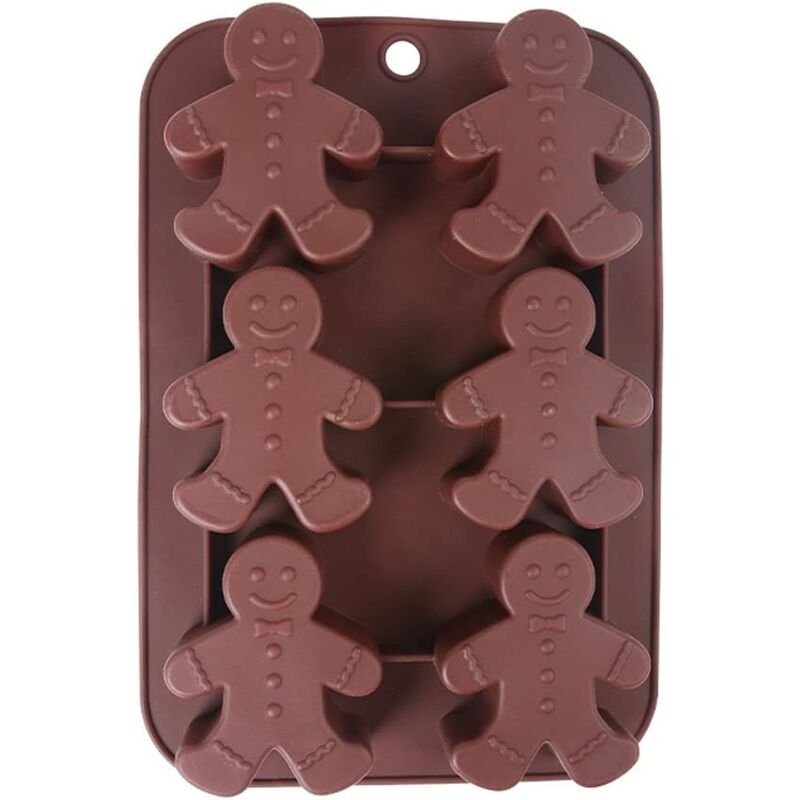 

Molde de silicona para chocolate con forma de hombre de pan de jengibre, muñeco de nieve para hornear de Navidad, se puede usar en el lavavajillas