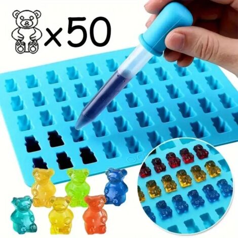 Molde de silicona para gominolas, chocolates, caramelos y ositos de goma