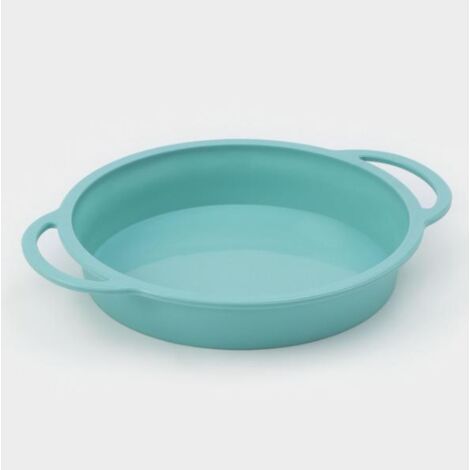 Molde de silicona para hornear resistente a altas temperaturas con asa y fácil desmoldar, apto para horno y microondas, forma redonda