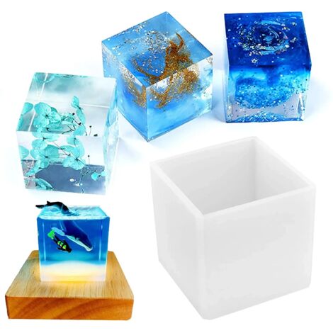 Molde de silicona para lámpara LED cuadrada de resina epoxi, solo molde (accesorios no incluidos), 1 pieza