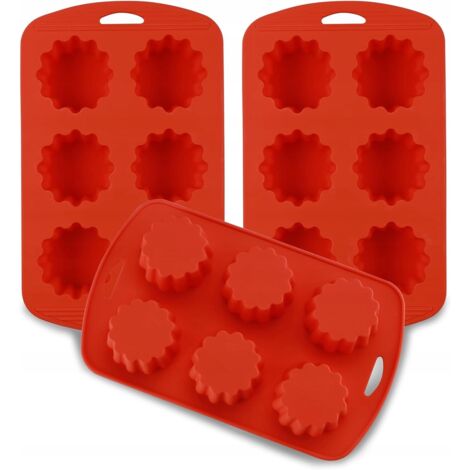 Molde de silicona para muffins, SET DE 3 MOLDES, 18 cupcakes
