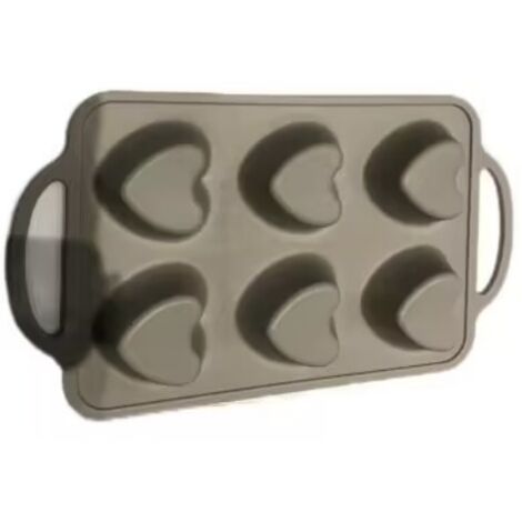 Molde de silicona para muffins y pasteles, de fácil desmoldado, con asas reforzadas, 32,2 x 18 x 3,4 cm, marrón