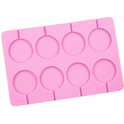 Molde de silicona para piruletas, 8 formas redondas para hacer caramelos, molde de silicona para piruletas de chocolate