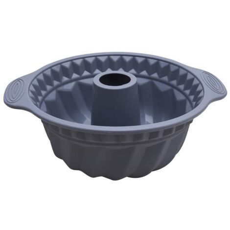 Molde de silicona para tarta de 25 cm con forma de corona, resistente a altas temperaturas y fácil de desmoldar, color gris
