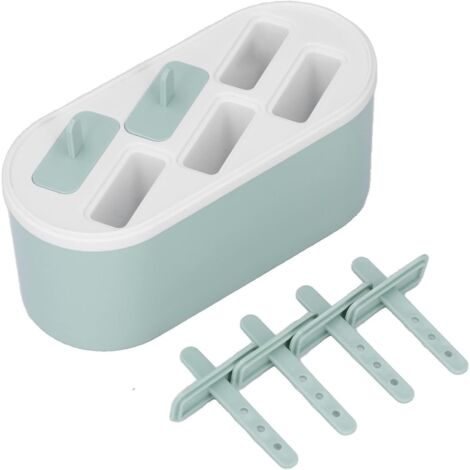 Molde para hielo de 6 agujeros con desmolde automático y tapa antipolvo para cocina familiar, herramienta de PP para hacer hielo en casa y reuniones familiares.