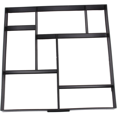 Molde para pavimentación – Molde para pavimentación DIY para patios y caminos de hormigón – 50 x 50 cm (19,6" x 19,6") cuadrado, plástico negro, 2,5 kg