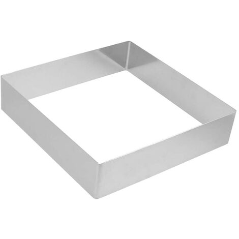 Molde para reposteria cuadrado inox 10 cm Gris