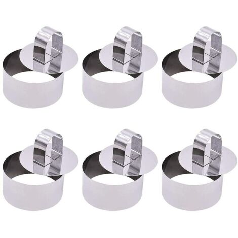 moldes circulares de acero inoxidable para repostería, cortadores de masa y mousse (redondos).