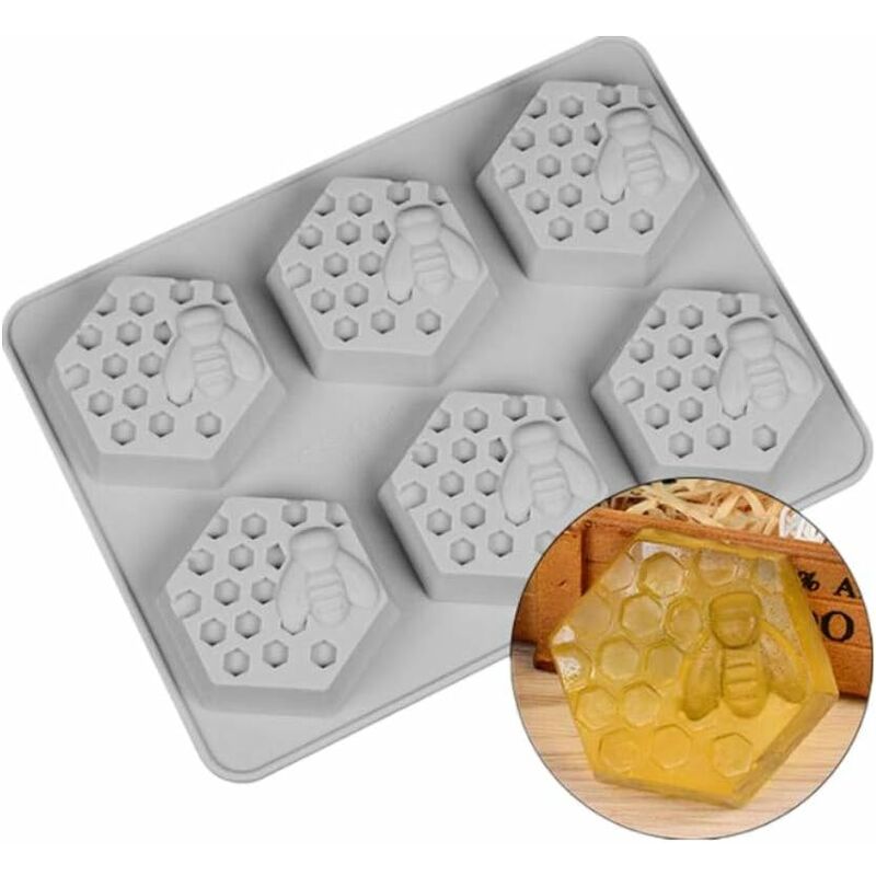 

Moldes de jabón en forma de abeja y panal, silicona, hechos a mano, para chocolate, pudín, fondant, mousse, decoración de pasteles, bricolaje,