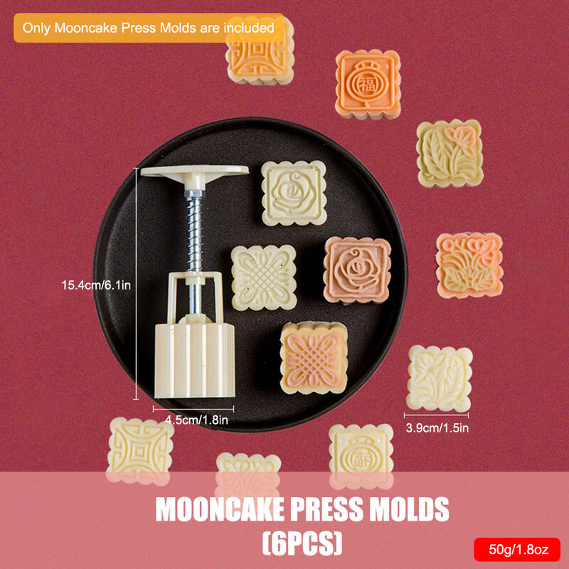 

Moldes de prensa Mooncake Festival de mediados de otono, herramienta de pasteleria, decoracion de regalo, patrones de flores DIY, moldes para hacer