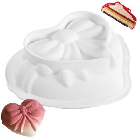 Moldes de silicona con forma de corazón, moldes de silicona para el Día de San Valentín, moldes para pasteles con forma de pajarita, moldes para mousse, moldes para hornear, moldes para chocolate, Día