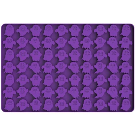 Moldes de silicona con forma de fantasma: resistentes a altas y bajas temperaturas, ideales para elaborar dulces, gelatinas y otros aperitivos.