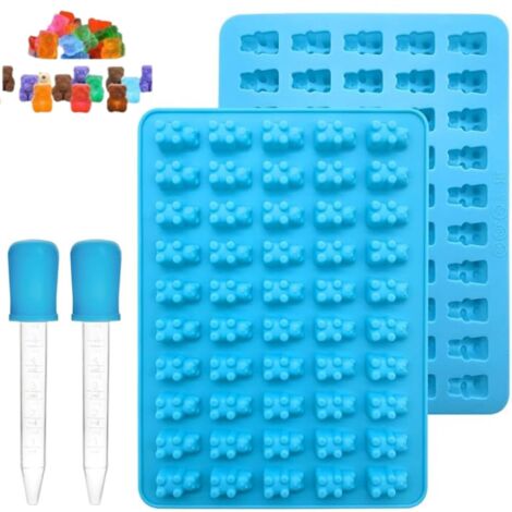 Moldes de silicona para dulces (50 compartimentos pequeños) – Ideales para hacer bombones, productos de resina y gominolas (2 juegos)