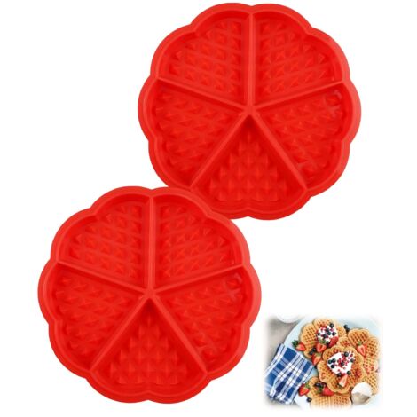 Moldes de silicona para gofres de 2 piezas, de fácil desmolde, moldes de silicona con forma de corazón, antiadherentes, para hacer gofres, pasteles y chocolates.
