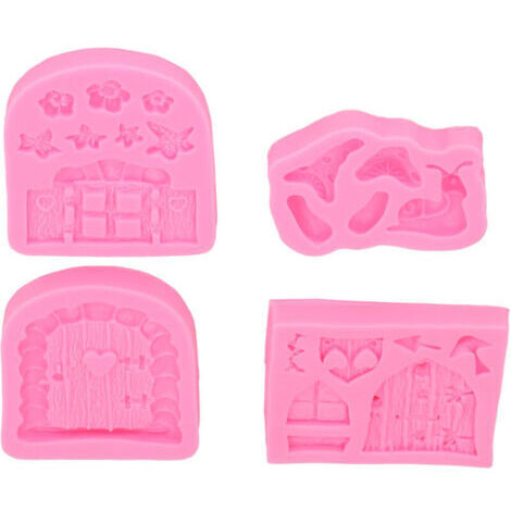 Moldes de silicona para pasteles, moldes de silicona para muffins vintage inspirados en motivos de jardín y hadas, formas de silicona para setas y flores, moldes para chocolate para uso doméstico y pa