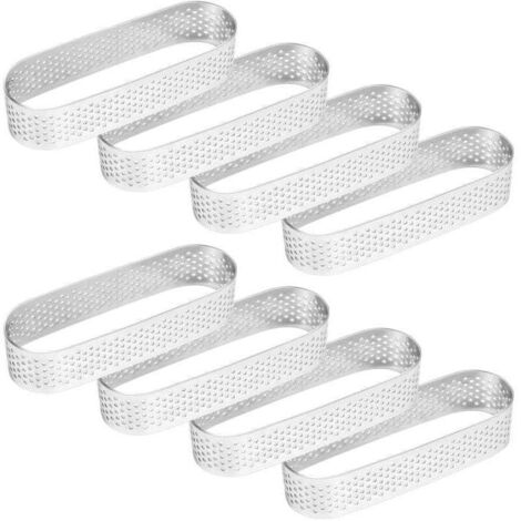 Moldes ovalados para mousse (8 piezas), molde para quiche de frutas francesas, XU, acero inoxidable - KZQ