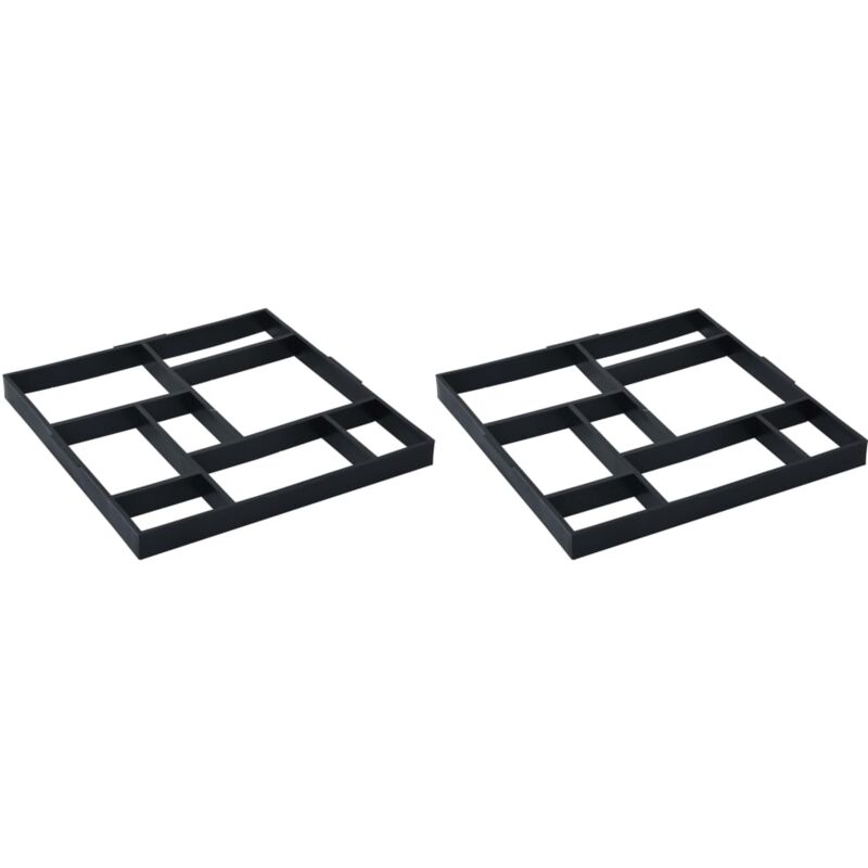 

vidaXL Moldes para pavimento 2 unidades plástico 50,4x50,4x4,3 cm
